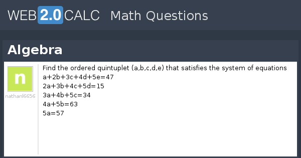 View question - Algebra