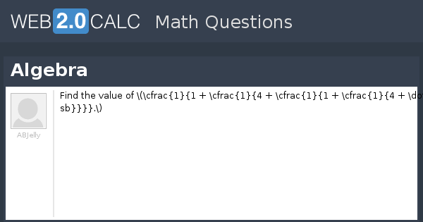 View question - Algebra