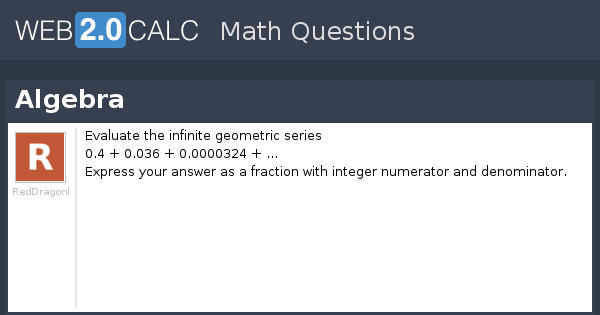View question - Algebra