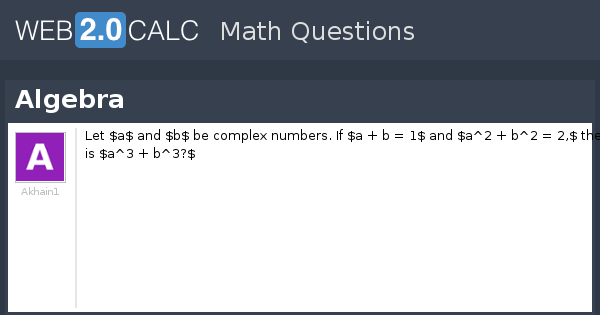 View question - Algebra