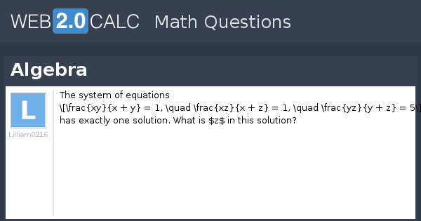 View question - Algebra