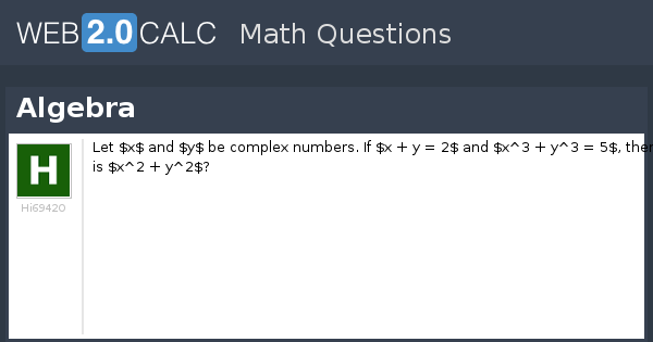 View question - Algebra