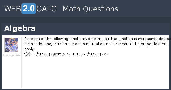 View question - Algebra