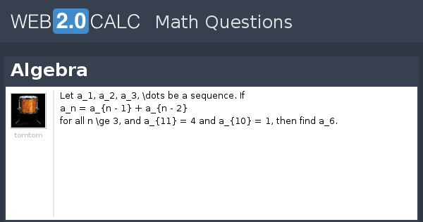 View question - Algebra