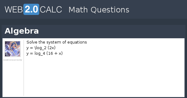View question - Algebra