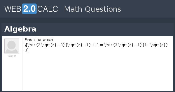 View question - Algebra