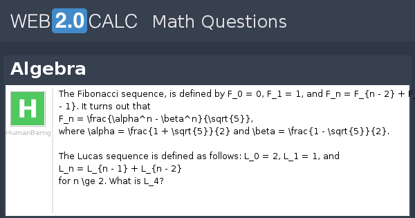 View question - Algebra