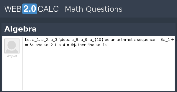 View question - Algebra