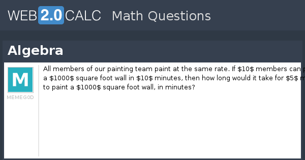 View question - Algebra