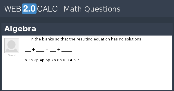 View question - Algebra