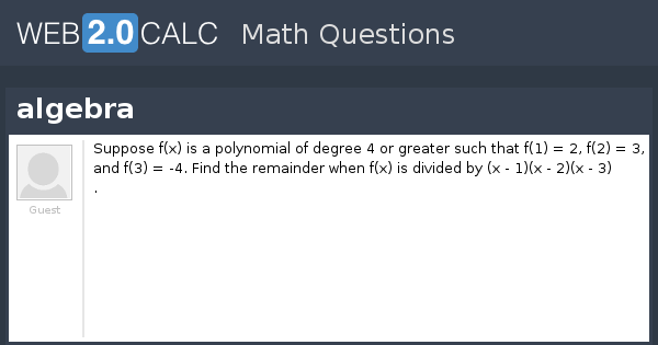 View question - algebra