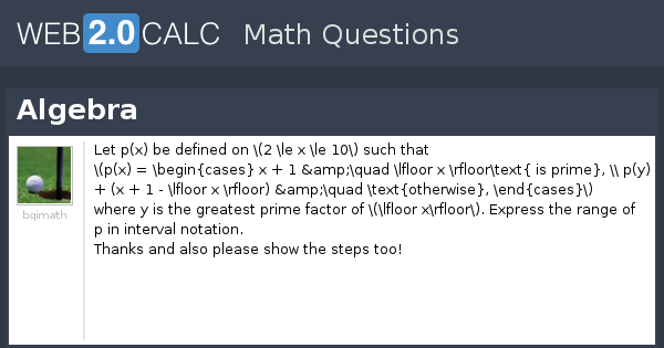 View question - Algebra