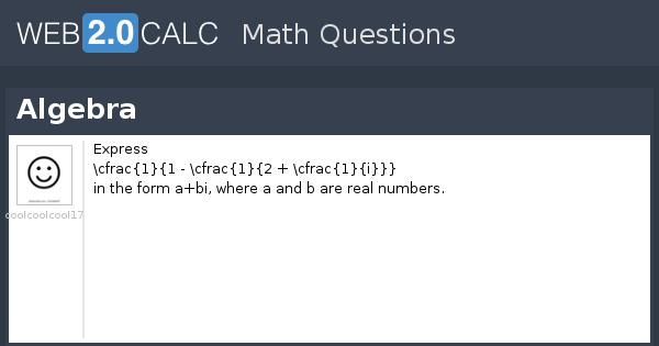 View question - Algebra