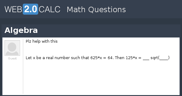 View question - Algebra