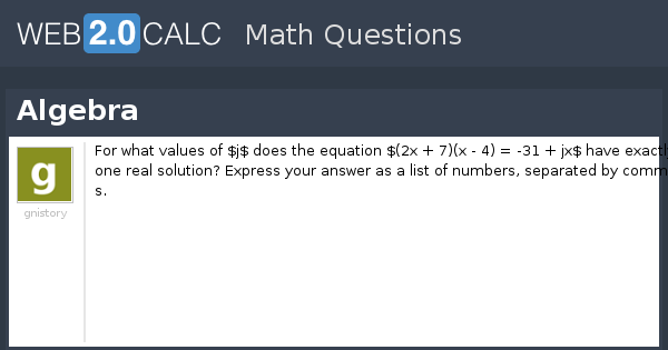 View question - Algebra