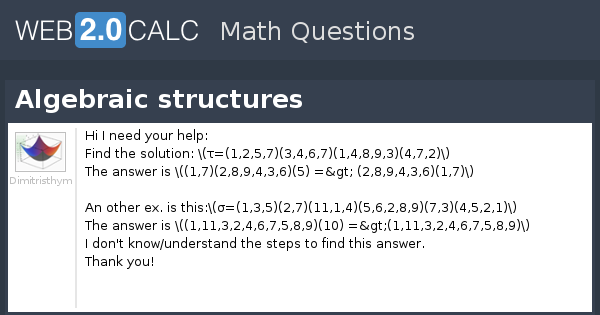 View question - Algebraic structures