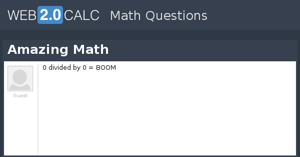View question - Amazing Math