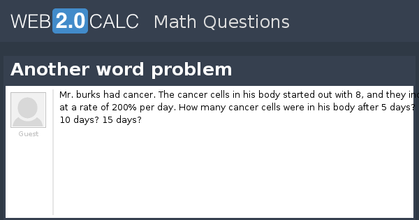 View Question Another Word Problem