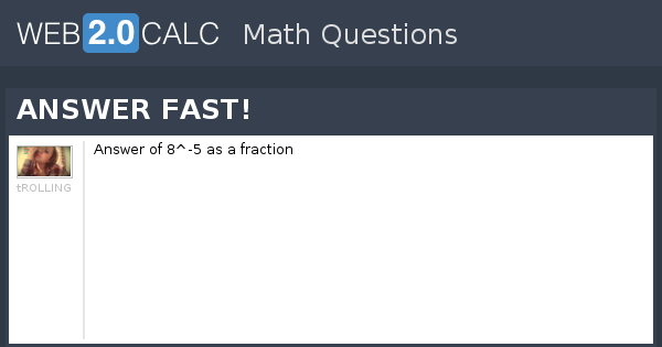 View question - ANSWER FAST!