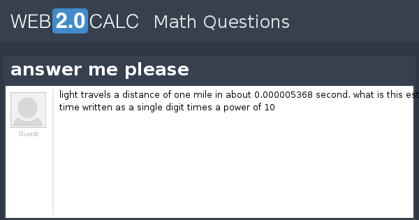 View question - answer me please