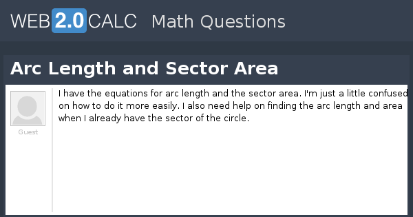 View Question Arc Length And Sector Area