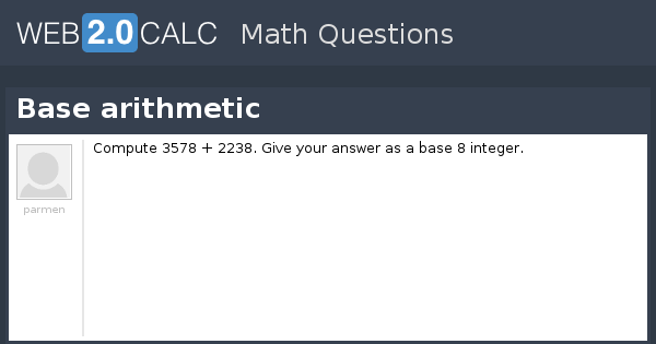 View question - Base arithmetic