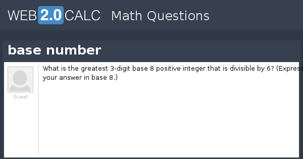 View question - base number
