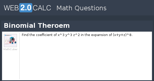 View Question Binomial Theroem