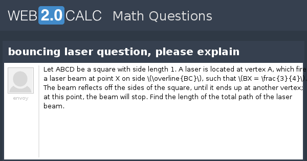 View question bouncing laser question please explain