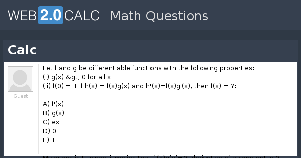 View Question Calc