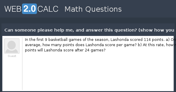 View question - Can someone please help me, and answer this question ...