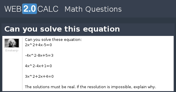 View question - Can you solve this equation