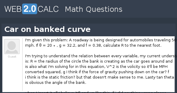 View question - Car on banked curve