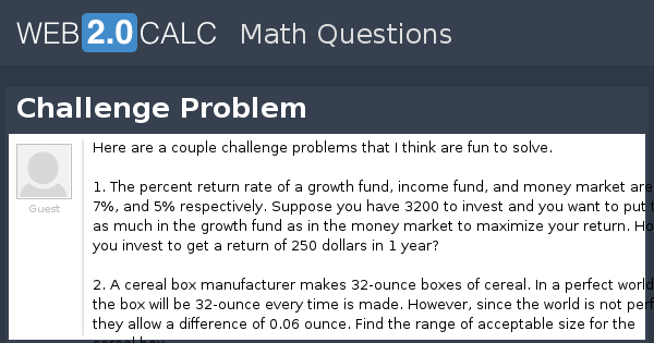 View question - Challenge Problem