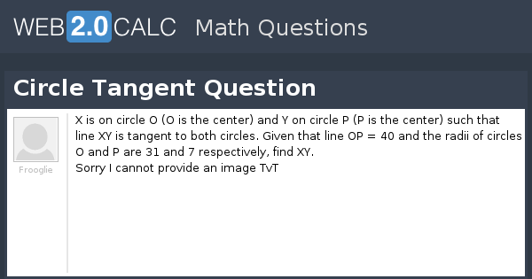 View Question Circle Tangent Question