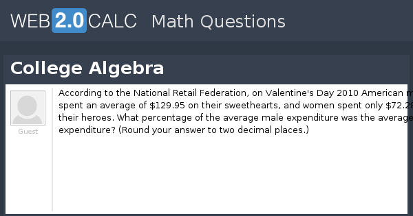 View question - College Algebra