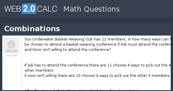 View question - Combinations