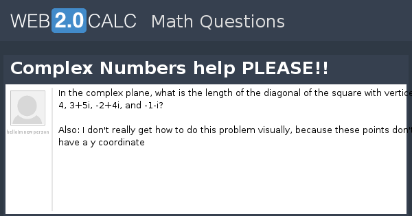 complex numbers help