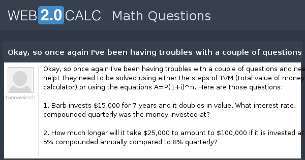 View question - Okay, so once again I've been having troubles with a ...