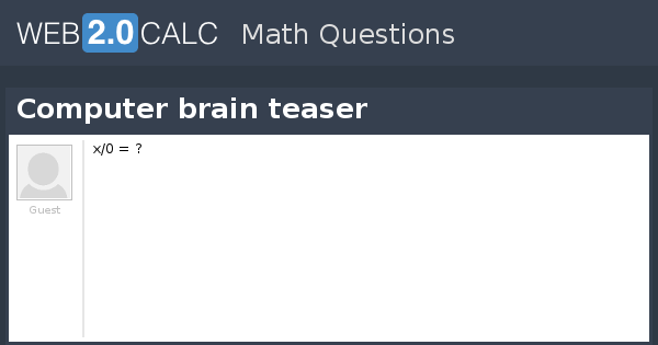 View question - Computer brain teaser