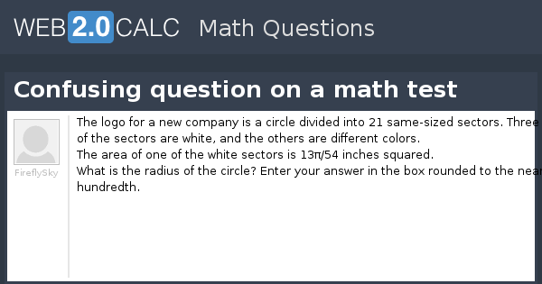 View question - Confusing question on a math test