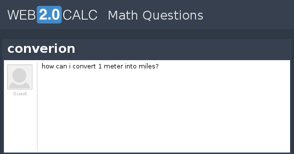 Miles in 1 clearance meter