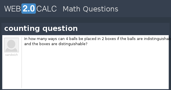 View question - counting question