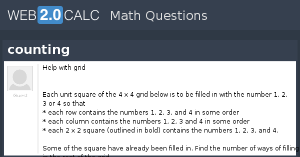 View Counting View question - counting