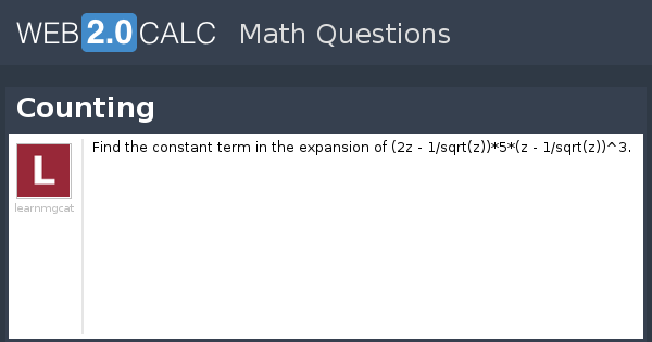 View Counting View question - Counting