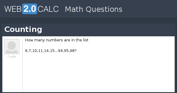 View Counting View question - Counting