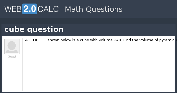 View question - cube question