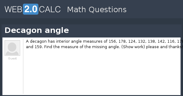 View Question Decagon Angle