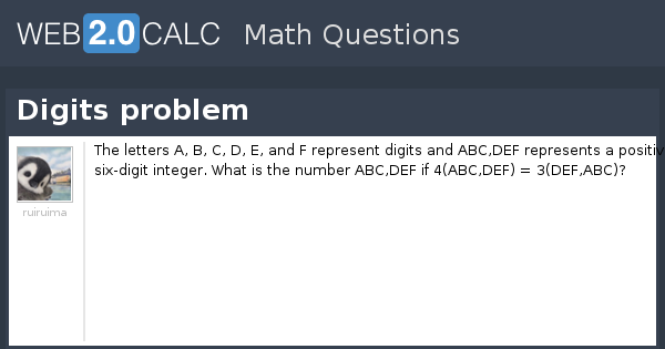 View question - Digits problem