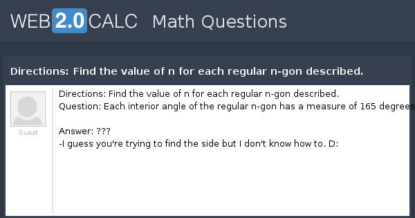 View Question Directions Find The Value Of N For Each